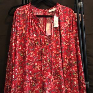 Red floral dress from the LOFT, size 20